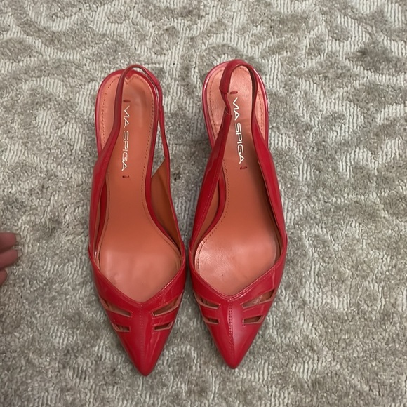 Via Spiga red patent leather low/ medium heel - Picture 4 of 5